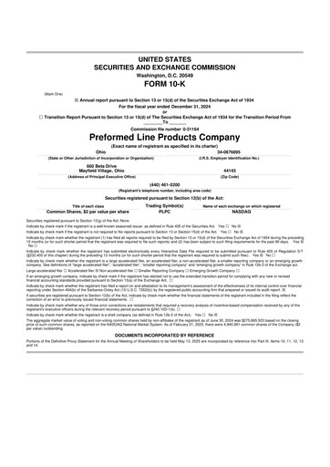 Thumbnail Preformed Line Products 10-K Annual Report 2024