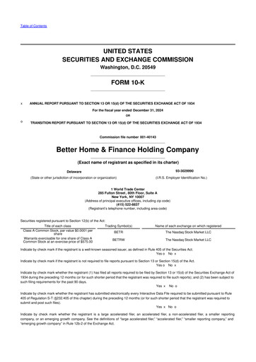 Thumbnail Better Home & Finance Holding Company 10-K Annual Report 2024
