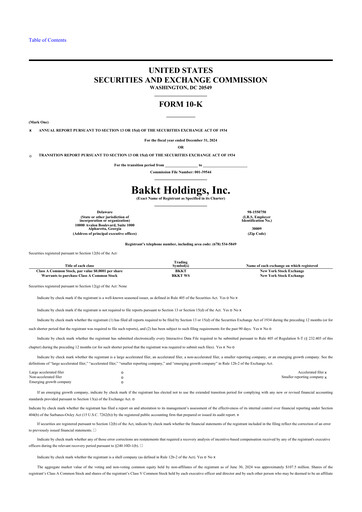 Vorschaubild Bakkt Holdings 10-K Jahresbericht 2024