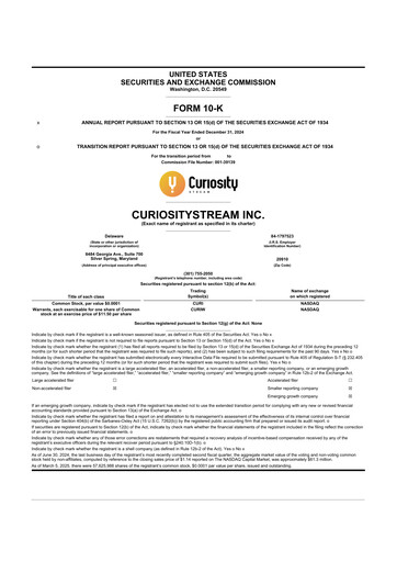 Miniature CuriosityStream 10-K Rapport annuel 2024