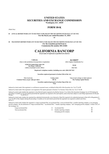 Thumbnail California BanCorp 10-K Annual Report 2024