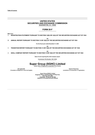 Thumbnail Super Group 20-F Annual Report 2024