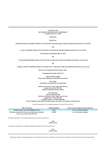 Thumbnail Lifezone Metals 20-F Annual Report 2024