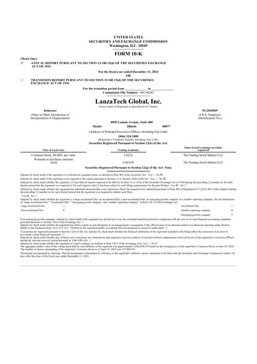 Thumbnail LanzaTech Global 10-K Annual Report 2024