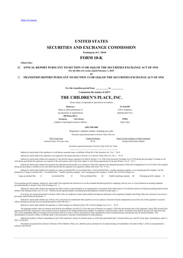 Thumbnail The Children's Place
 10-K Annual Report 2024