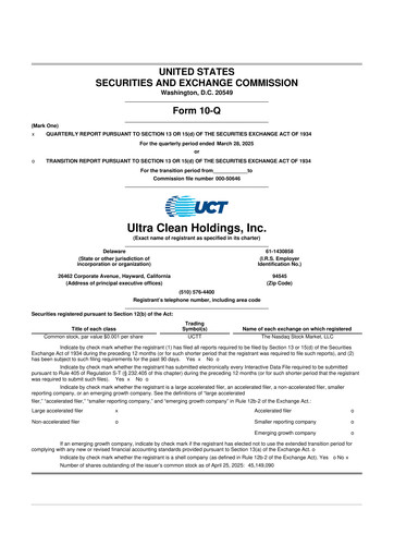 Vorschaubild UCT (Ultra Clean Holdings) 10-Q Quartalsbericht 2025 
