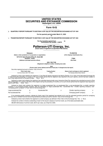 Thumbnail Patterson-UTI Energy 10-Q Quarterly Report FY2025 