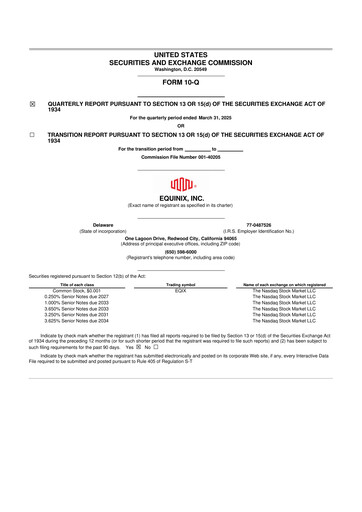 Thumbnail Equinix 10-Q Quarterly Report FY2025 