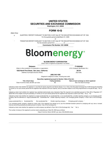 Miniature Bloom Energy
 10-Q Rapport trimestriel 2025 