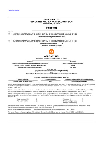 Thumbnail Ardelyx 10-Q Quarterly Report FY2025 