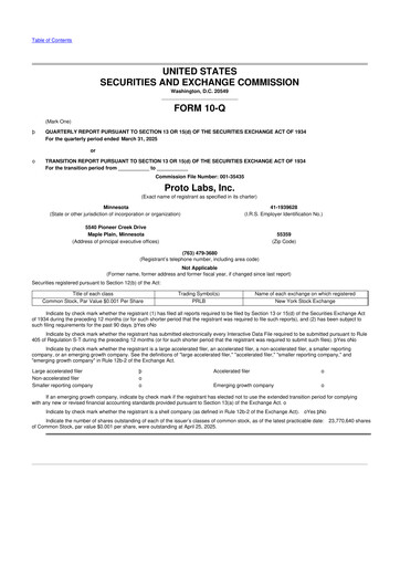 Thumbnail Protolabs 10-Q Quarterly Report FY2025 