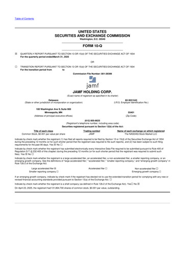 Thumbnail Jamf 10-Q Quarterly Report FY2025 