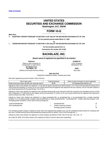 Thumbnail Backblaze 10-Q Quarterly Report FY2025 