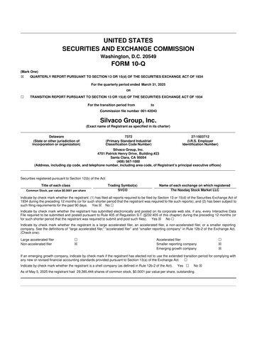 Thumbnail Silvaco Group 10-Q Quarterly Report FY 