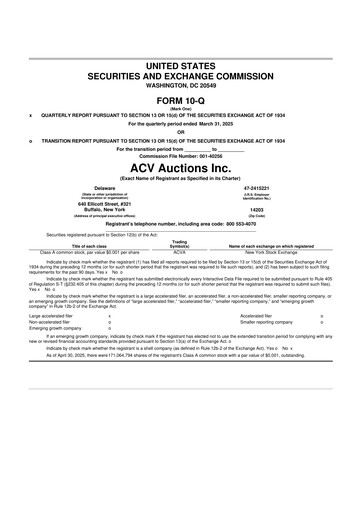 Thumbnail ACV Auctions 10-Q Quarterly Report FY2025 