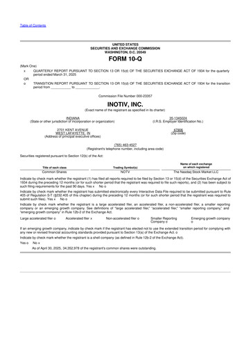 Thumbnail Inotiv 10-Q Quarterly Report FY2025 