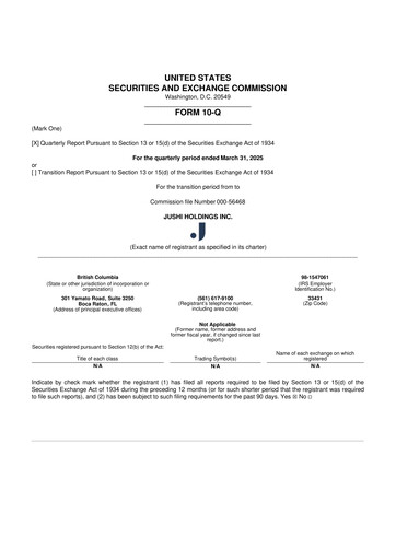 Thumbnail Jushi Holdings 10-Q Quarterly Report FY2025 