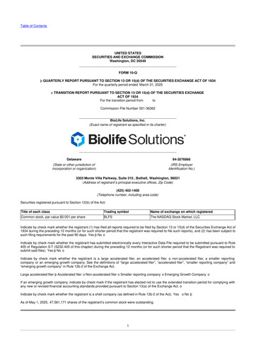 Thumbnail Biolife Solutions
 10-Q Quarterly Report FY2025 