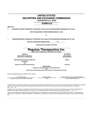 Thumbnail Regulus Therapeutics 10-Q Quarterly Report FY2025 