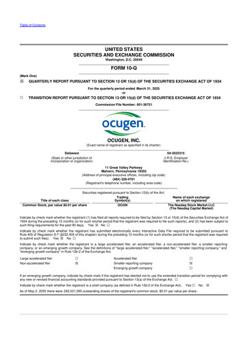 Thumbnail Ocugen 10-Q Quarterly Report FY2025 