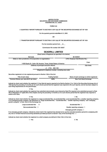 Thumbnail Seadrill
 10-Q Quarterly Report FY2025 