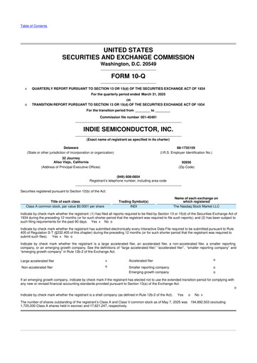 Miniature indie Semiconductor 10-Q Rapport trimestriel 2025 