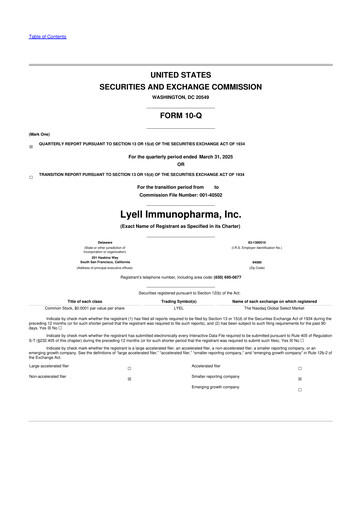 Thumbnail Lyell Immunopharma 10-Q Quarterly Report FY2025 