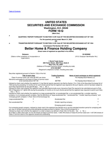 Thumbnail Better Home & Finance Holding Company 10-Q Quarterly Report FY2025 