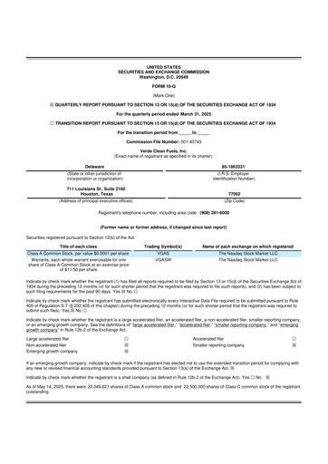 Thumbnail Verde Clean Fuels 10-Q Quarterly Report FY 