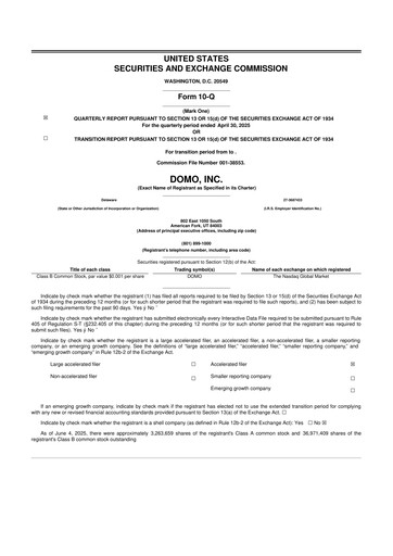 Thumbnail Domo, Inc. 10-Q Quarterly Report FY2026 