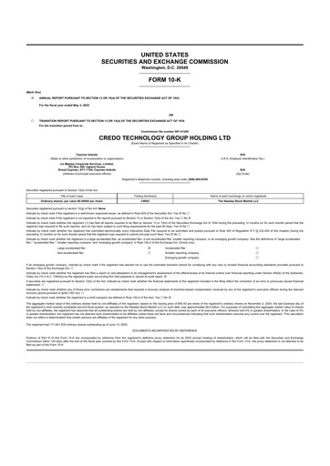 Thumbnail Credo Technology 10-K Annual Report 2025