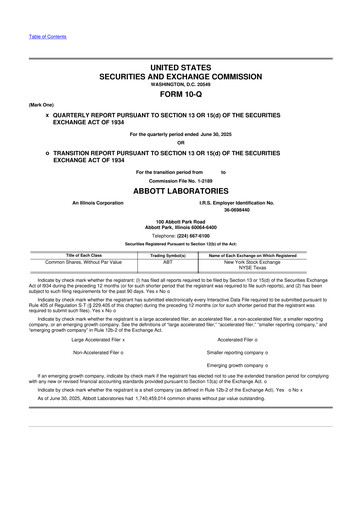 Thumbnail Abbott Laboratories 10-Q Quarterly Report FY2025 