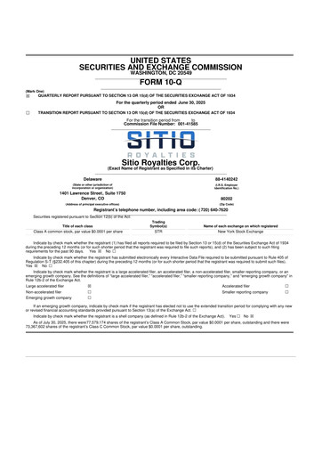 Thumbnail Sitio Royalties 10-Q Quarterly Report FY2025 