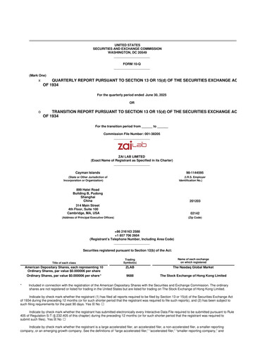 Thumbnail Zai Lab 10-Q Quarterly Report FY2025 