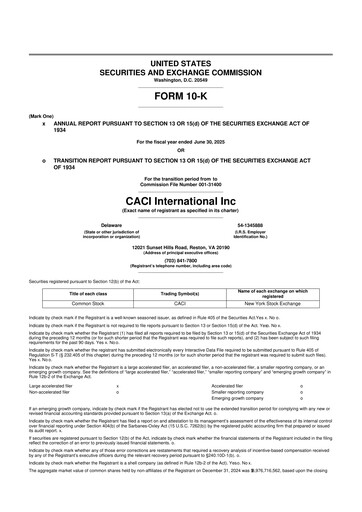 Miniature CACI International Inc 10-K Rapport annuel 2025