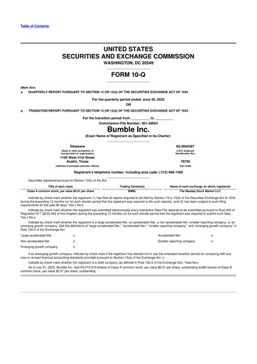 Thumbnail Bumble 10-Q Quarterly Report FY2025 