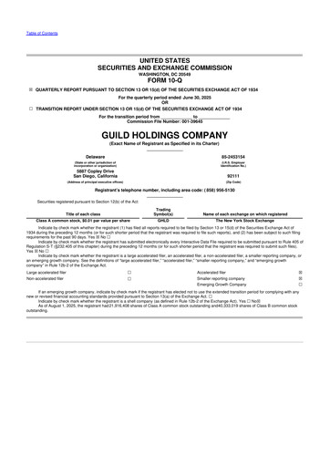 Thumbnail Guild Mortgage 10-Q Quarterly Report FY 