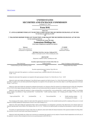 Vorschaubild Lumentum 10-K Jahresbericht 2025