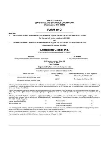 Thumbnail LanzaTech Global 10-Q Quarterly Report FY2025 