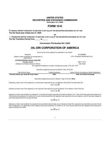 Thumbnail Oil-Dri Corporation Of America
 10-K Annual Report 2025