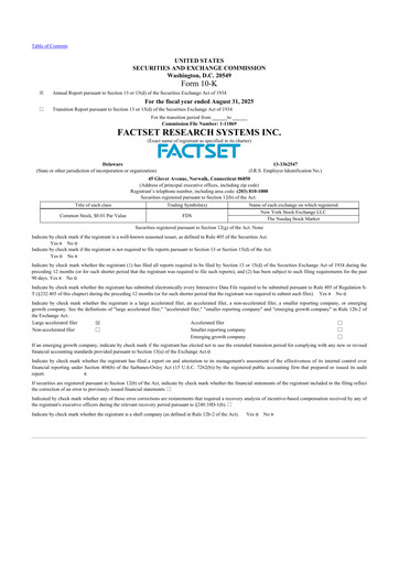 Thumbnail FactSet 10-K Annual Report 2025