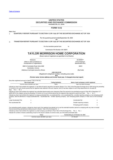 Thumbnail Taylor Morrison
 10-Q Quarterly Report FY2025 