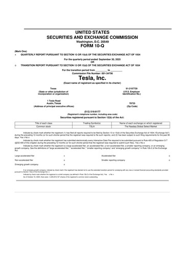 Miniature Tesla 10-Q Rapport trimestriel 2025 