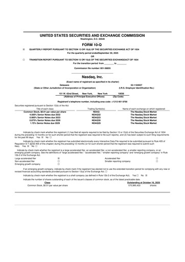 Thumbnail Nasdaq 10-Q Quarterly Report FY2025 