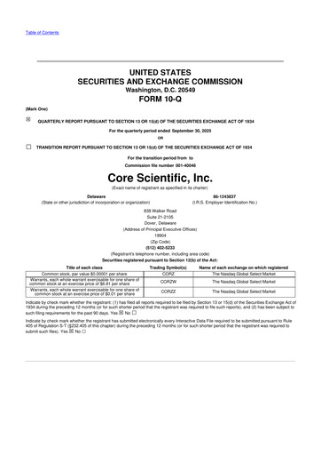 Vorschaubild Core Scientific 10-Q Quartalsbericht 2025 