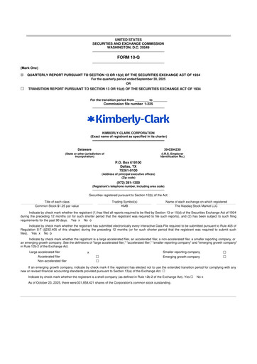 Thumbnail Kimberly-Clark 10-Q Quarterly Report FY2025 