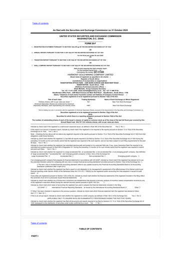 Vorschaubild Harmony Gold 20-F Jahresbericht 2025