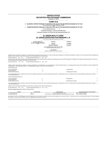 Thumbnail SL Green Realty
 10-Q Quarterly Report FY 