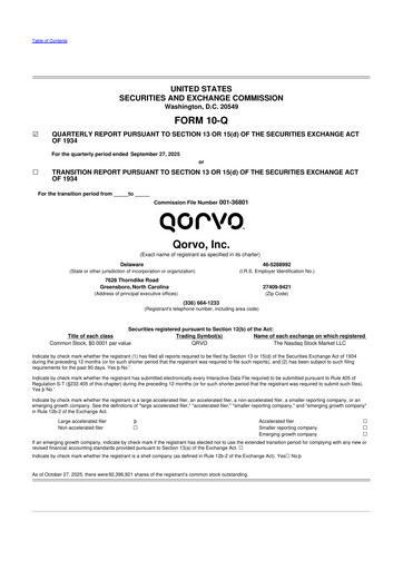 Thumbnail Qorvo
 10-Q Quarterly Report FY2026 