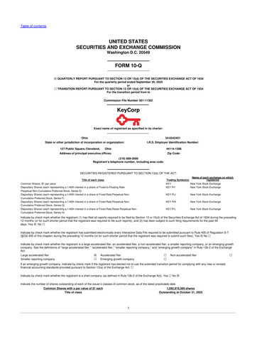 Miniature KeyCorp (KeyBank) 10-Q Rapport trimestriel 2025 